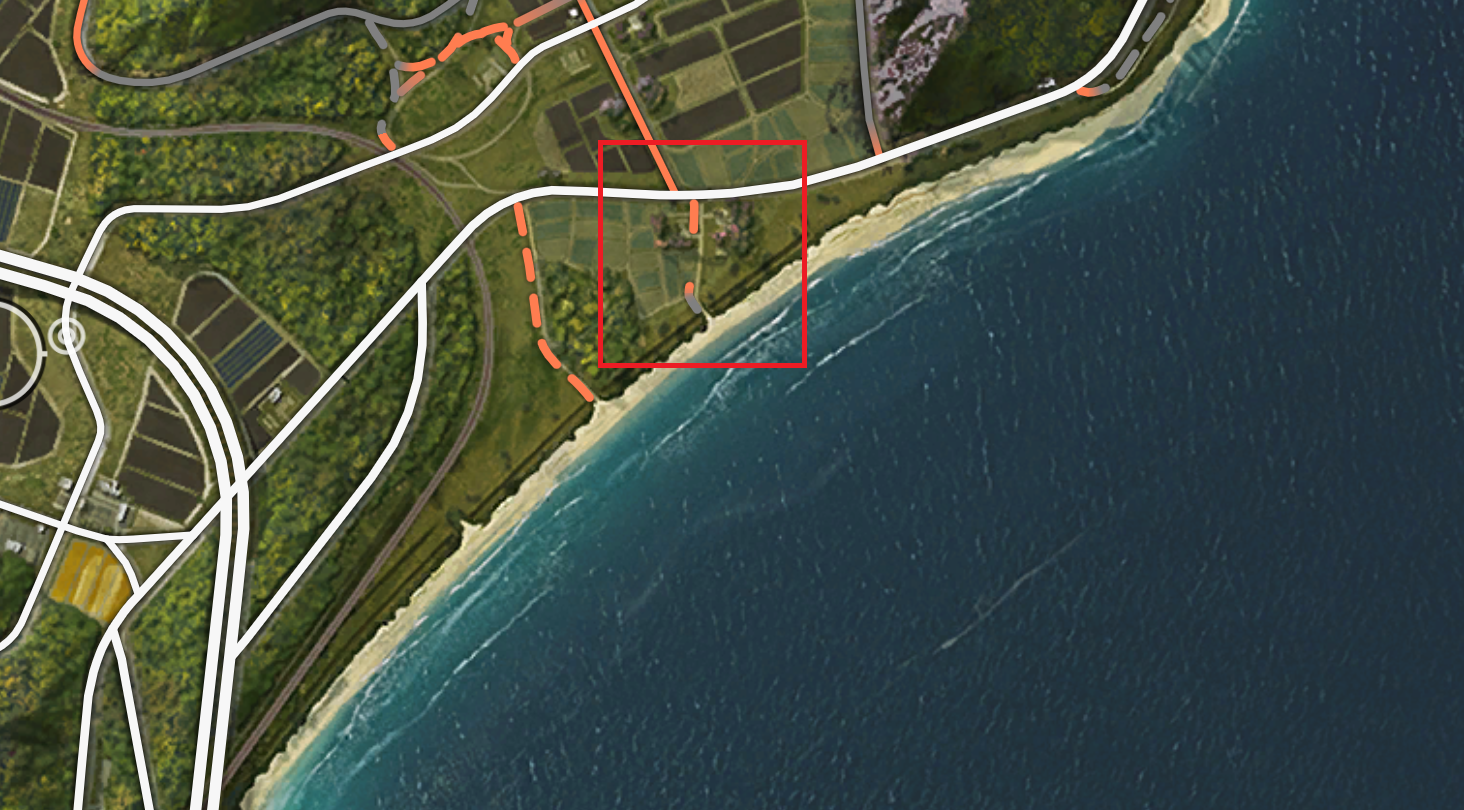 Capture de la carte de Forza Horizon 6 montrant la route facile à manquer 3 à l'est de la région d'Ito.